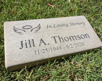 Personalized Engraved  Memorial  Stone 11.5"x 5.5" In Loving Memory