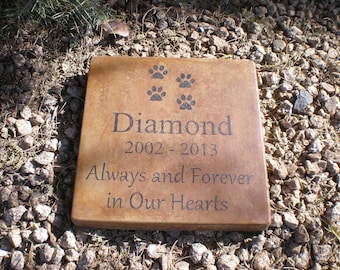 Personalized Engraved Pet Memorial  Stone 11.5"X11.5"  'Always and Forever in Our Hearts'