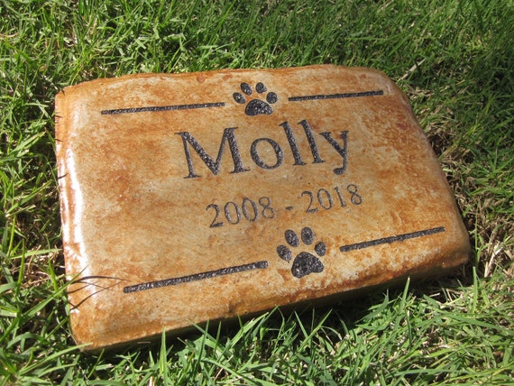 Personalized Engraved Pet Memorial  Stone 8.5"x5.5" Paws