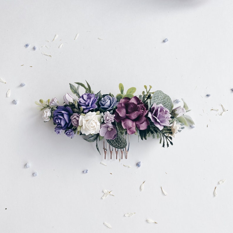 Lavender hair comb lilac hairpiece Purple headpiece wedding Etsy