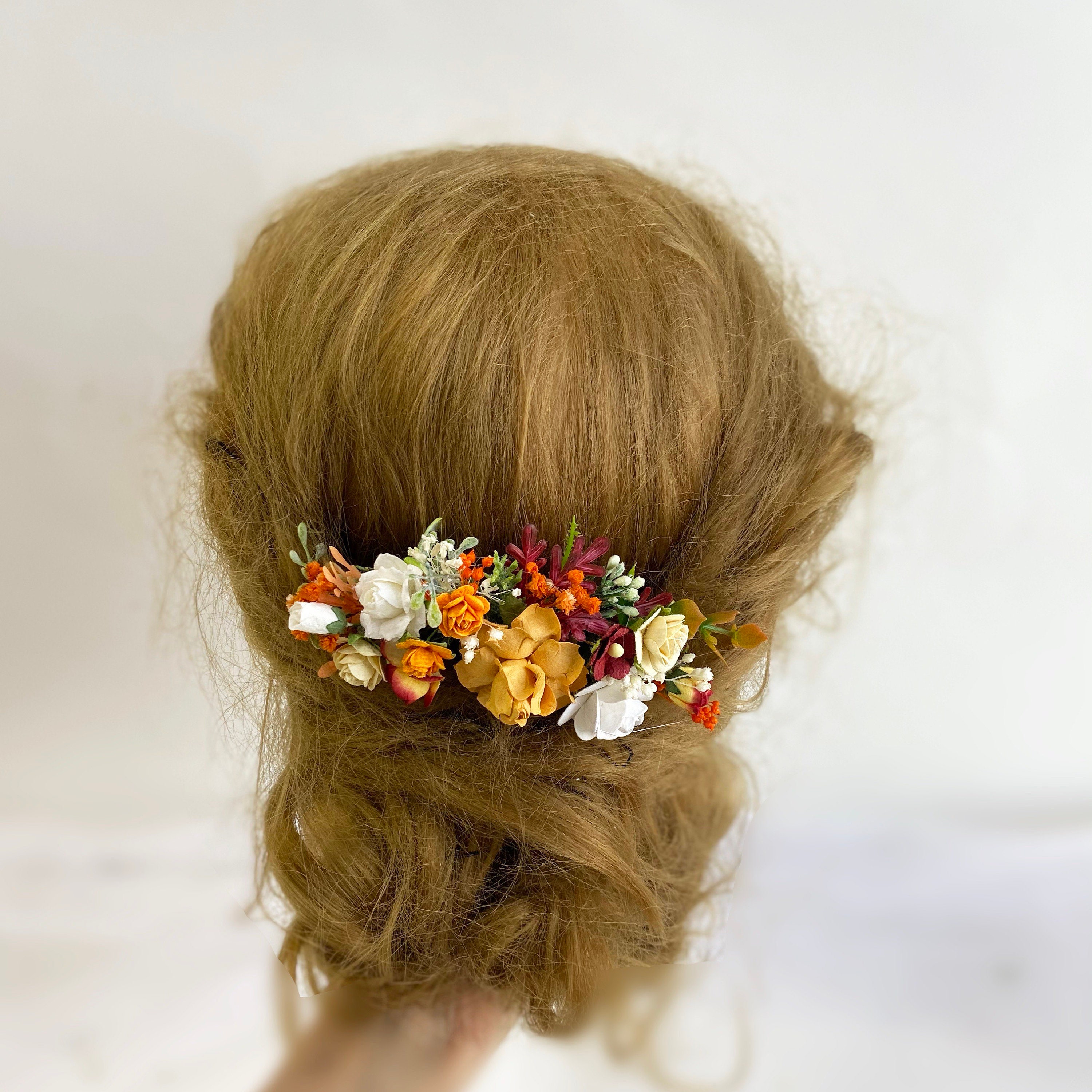Brown hair pieces wedding Bridesmaids hair pieces mustard Etsy