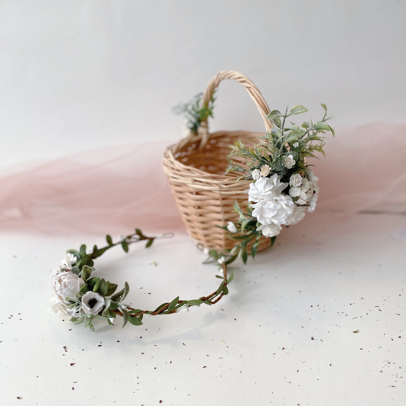Flower girl baskets wicker baskets twig baskets rustic Etsy