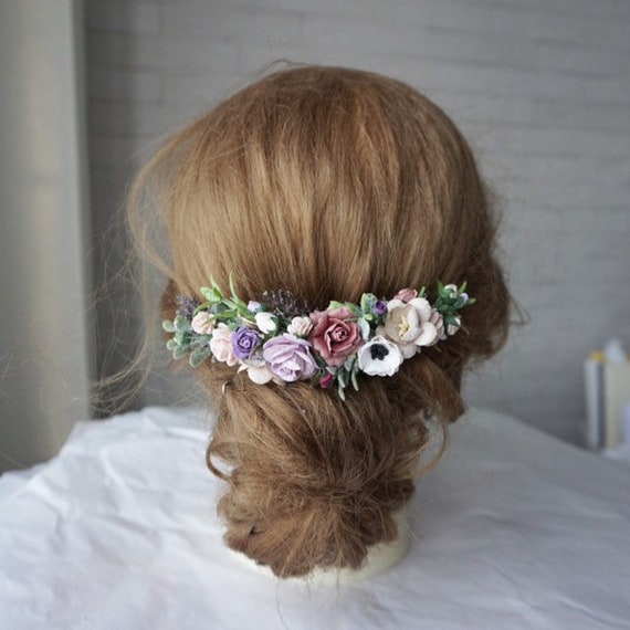 Lilac Wedding Hair Piece Pale Purple Flower Hair Clip Etsy
