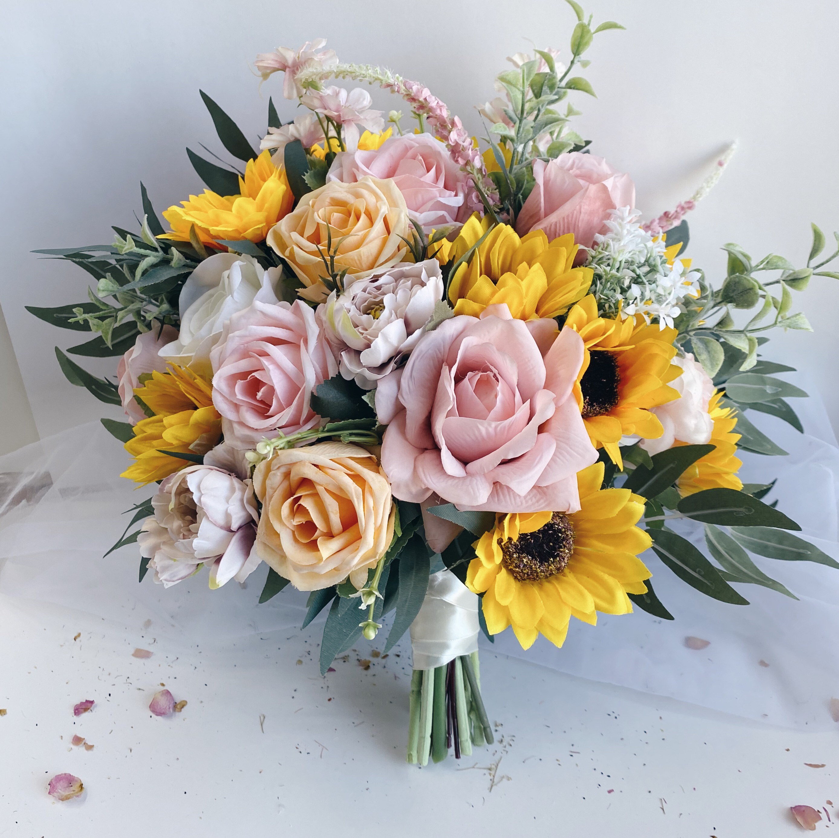 Sunflowers bouquets wedding silk flowers wedding bouquets Etsy