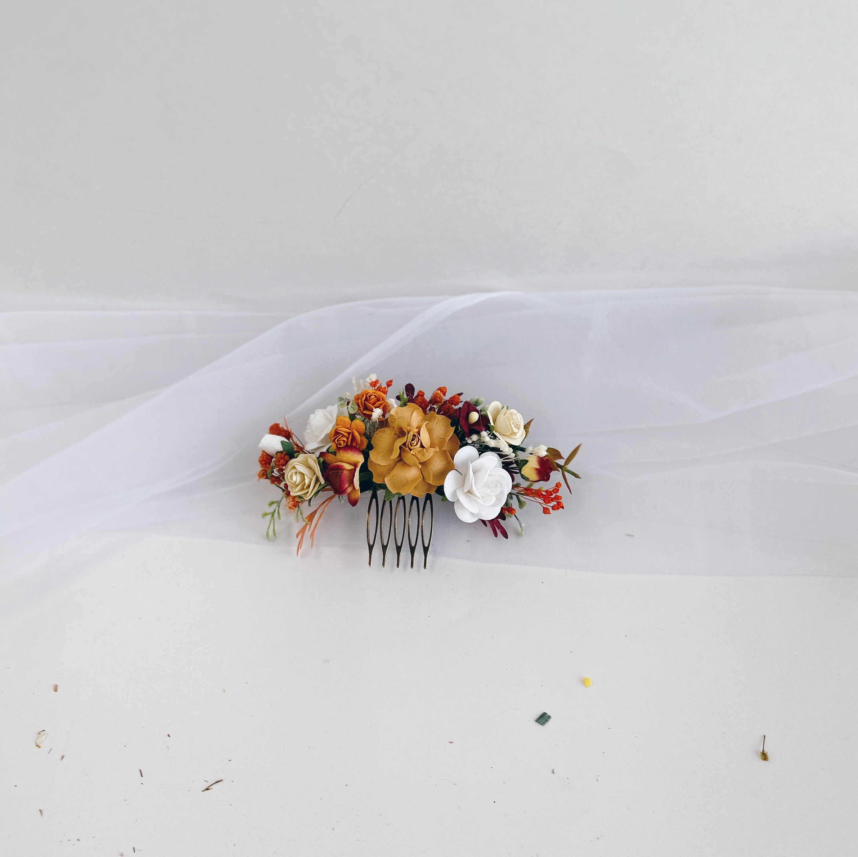 Brown hair pieces wedding Bridesmaids hair pieces mustard Etsy