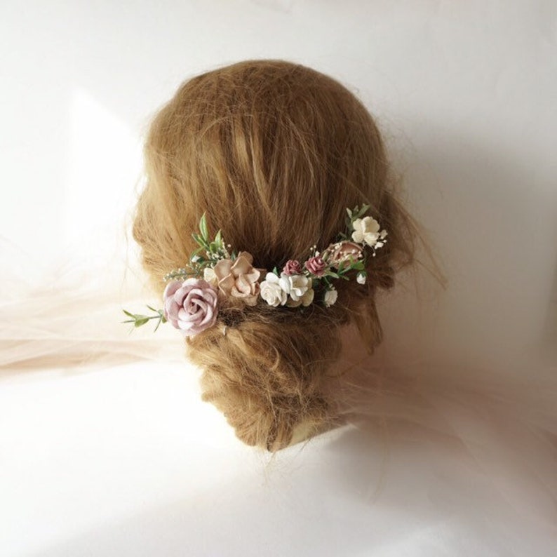 Flower Hair Pins Bridal Hair Pins Bridal Hair Piece Dusty Etsy