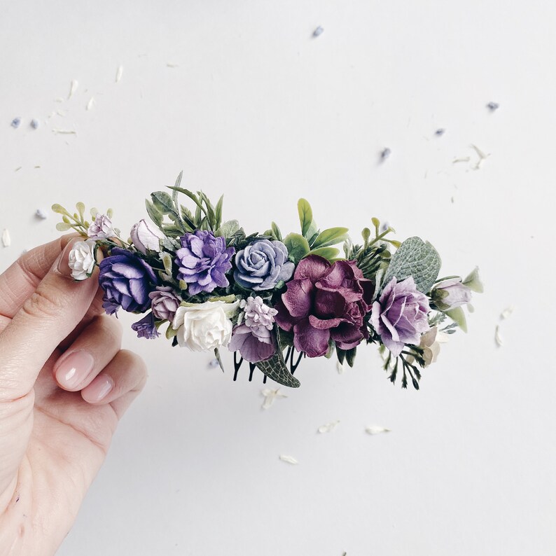 Lavender hair comb lilac hairpiece Purple headpiece wedding Etsy