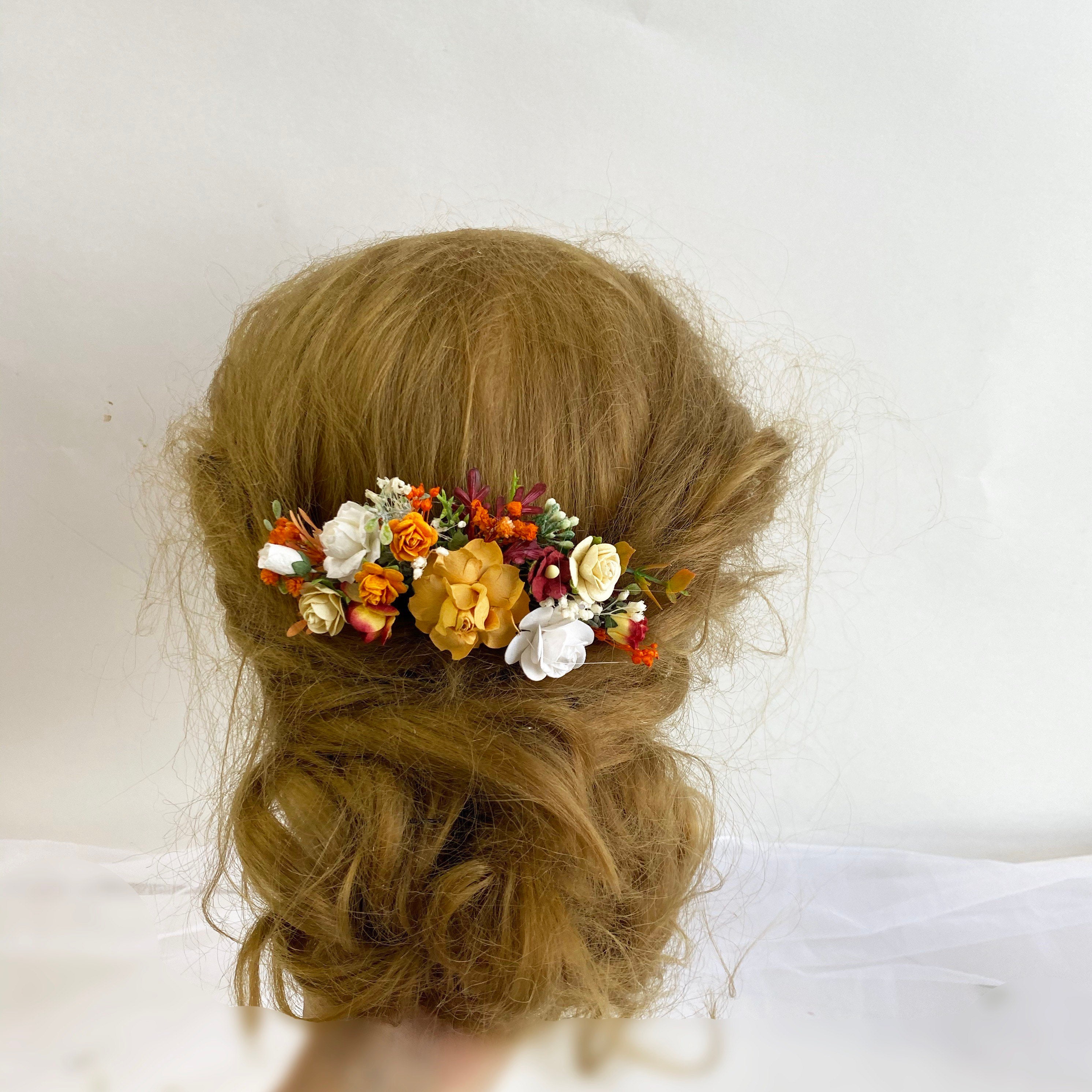 Brown hair pieces wedding Bridesmaids hair pieces mustard Etsy