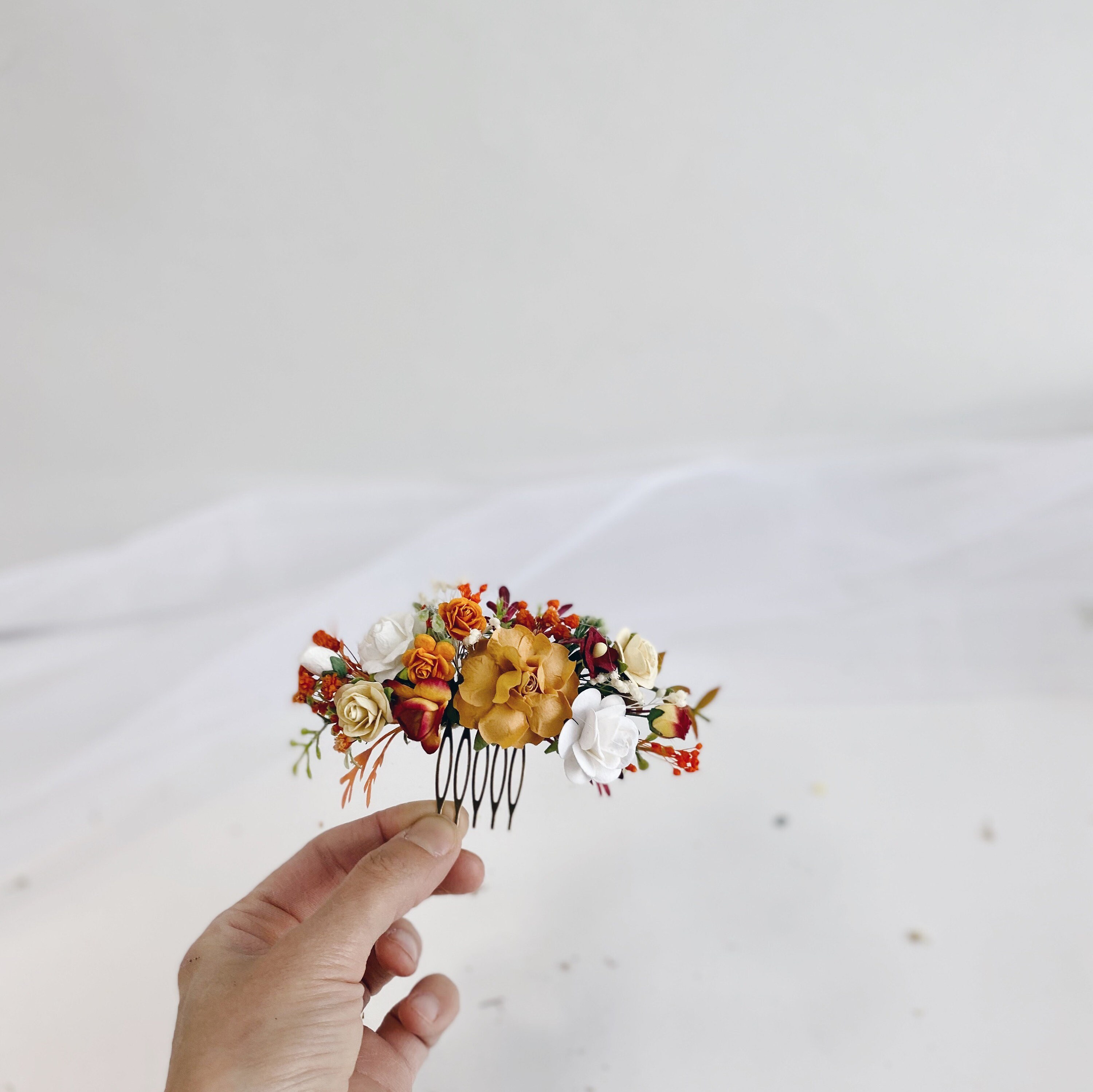 Brown hair pieces wedding Bridesmaids hair pieces mustard Etsy