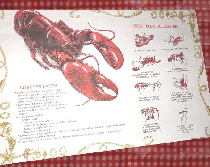 Lobster Placemats How to Eat Directions Disposable Paper 12 Etsy UK