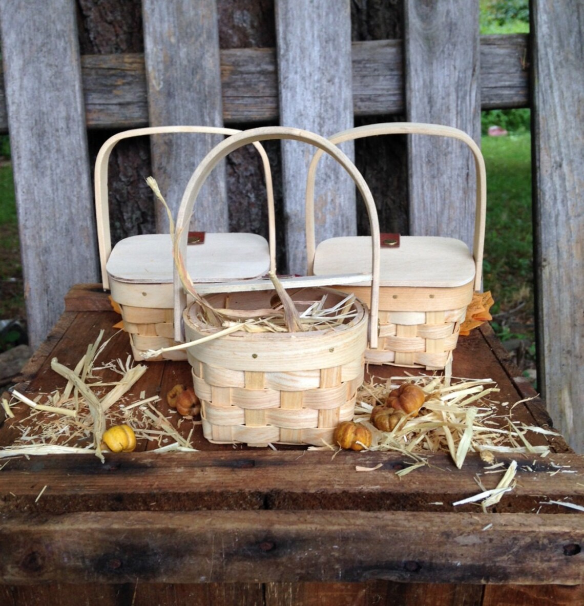 Country party favors Basket mini Picnic Baskets Hay decor Etsy
