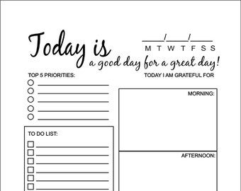 Simple Daily Classic 8.5x5.5 Size Planner Page