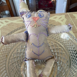 Folk Style Bunny Rabbit - Stuffed Animal - Rag Doll
