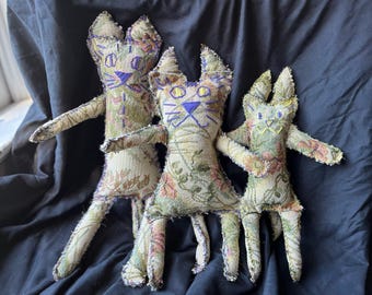 Cat Rag Dolls - Handmade Floral Cat Stuffie
