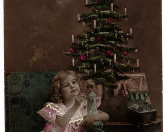 Vintage 1912 Christmas Postcard – Sentimental, Illustrated, 1910s (Used)