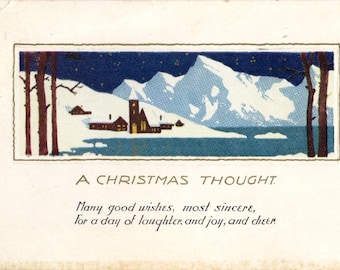 Vintage 1923 Christmas Postcard – Holiday Greetings, Poem, Illustrated (Used)