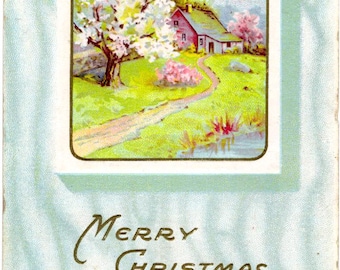 Vintage 1912 Christmas Postcard – Holiday Greetings, Springtime, Illustrated (Used)