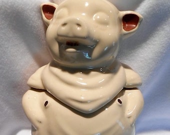 Vintage Pig Cookie Jar, Smiley the Pig, Shawnee, c. 1940