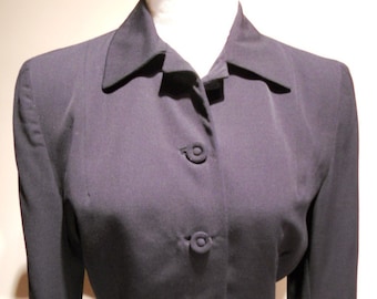 1940's Superior Forstmann Navy Blue Wool Worsted Jacket, c. 1940