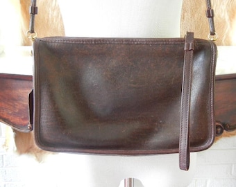 1970s Coach Bonnie Cashin Swinger Convertible: Brown Leather Crossbody Purse