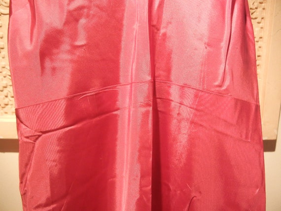 Vintage Pink or Fuschia Rayon Satin Slip, c. 1930 - image 3