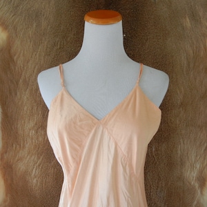 Vintage Komar 100% Pure Silk Peach Slip, c. 1940 - 1950