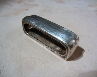 Outrageously Heavy Sterling Silver Napkin Ring or Is It a Belt Buckle, Miss Ellen Ruth Levy Hallmark, c. 1983