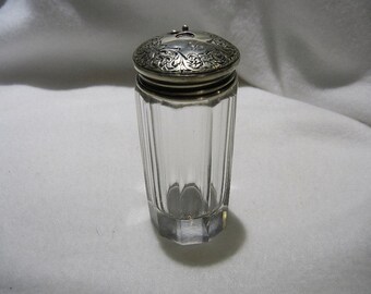 Antiqe Sterling Silver and Crystal Powder Shaker, Simons Brothers, c. 1890