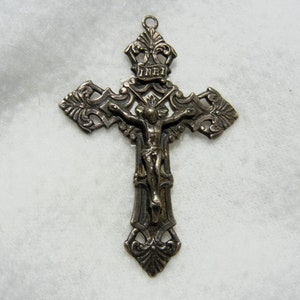 Antique Sterling Silver Jesus Christ Crucifix Cross, c. 1920