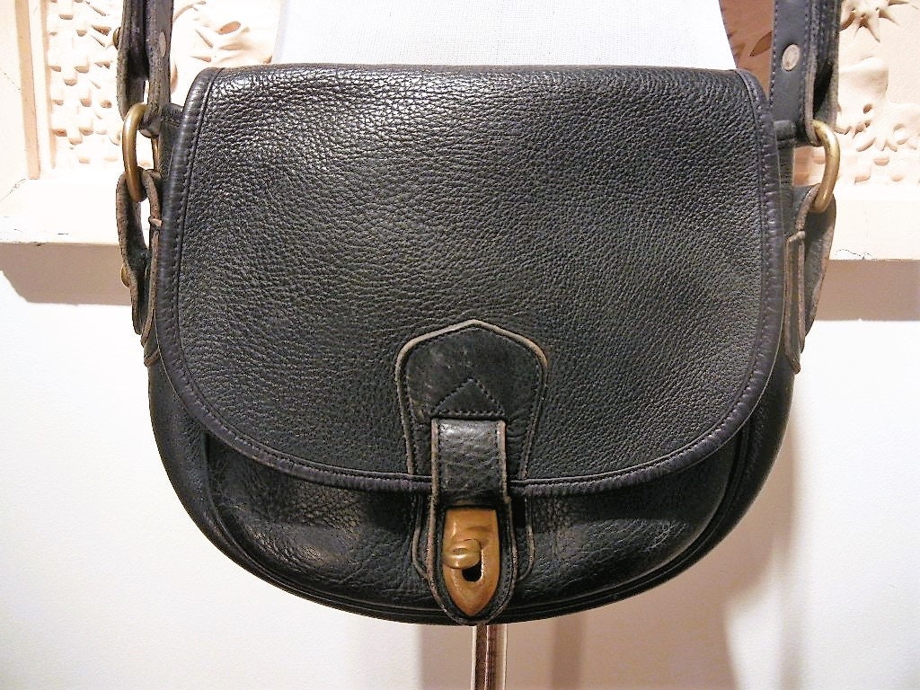 Vintage Dooney & Bourke Black Leather Crossbody