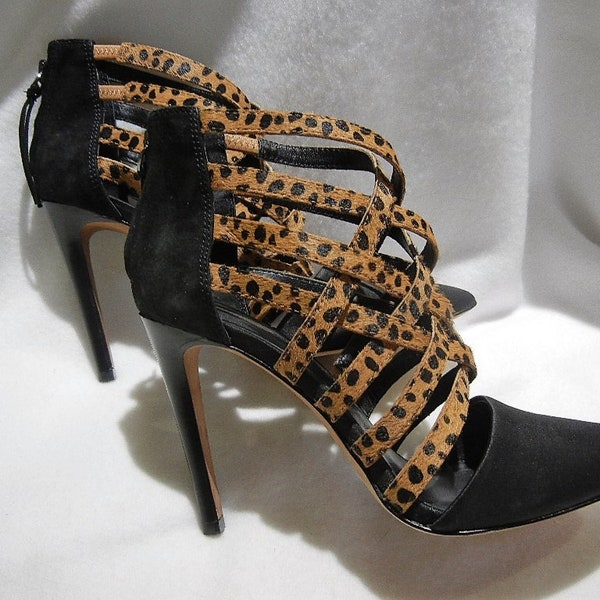 Rebecca Minkoff Rory Leopard Stilettos, Size 6 1/2 M