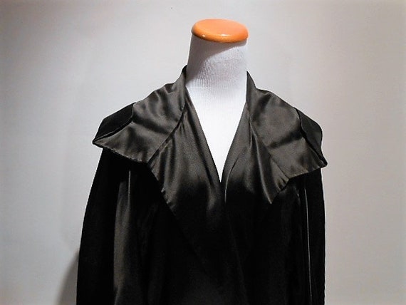 Vintage Black Silk Flapper Cape or Cocoon Coat, In