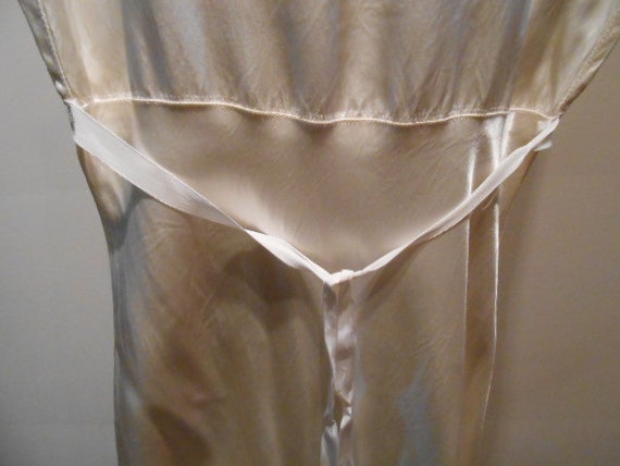 Vintage Nightgown, Heavy Weight Cream Rayon Satin… - image 9