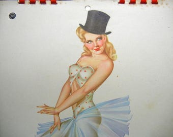 Vintage Alberto Vargas Esquire Magazine Calendar, 11 Months, c. 1946