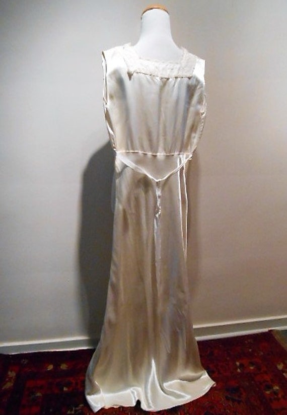 Vintage Nightgown, Heavy Weight Cream Rayon Satin… - image 6