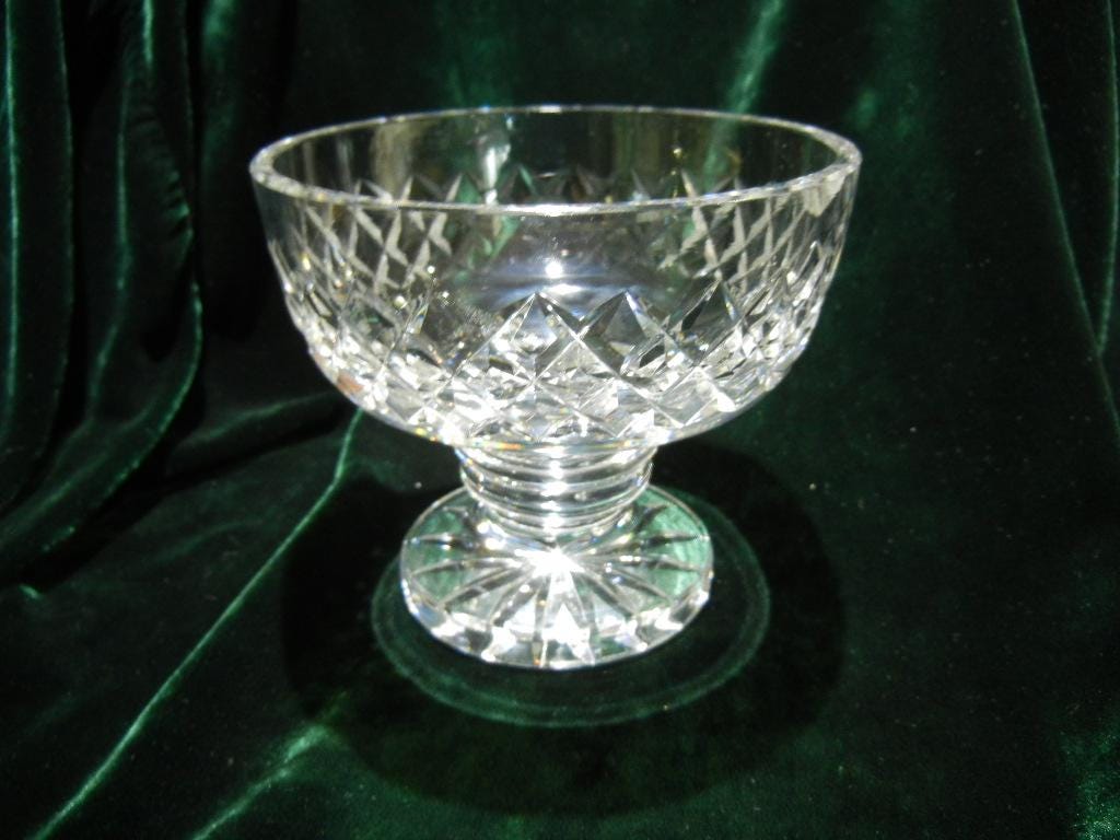 Vintage Waterford Crystal Compote Footed Candy Dish, 4 1/2" by 5", c. 1970