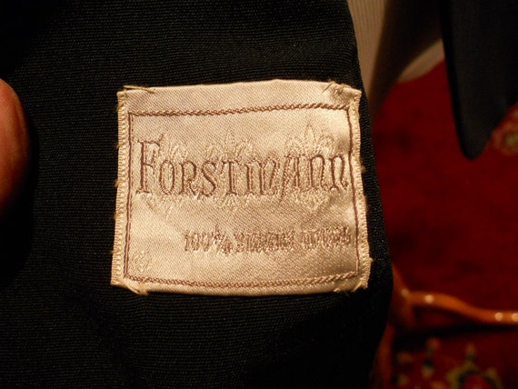 1940's Superior Forstmann Navy Blue Wool Worsted … - image 4