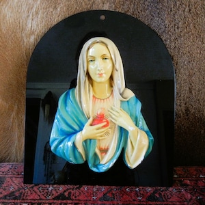 Vintage Our Lady of Syracuse, Our Lady of Tears, or Madonnina delle Lacrime di Siracusa, Made in Italy, c. 1957
