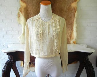 Victorian to Edwardian Silk Shirt Waist Blouse, Wearable or Repair, Repurpose, Pattern, c. 1900