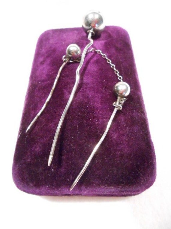 Antique Edwardian Sterling Silver Hair Pins With Original Box Etsy