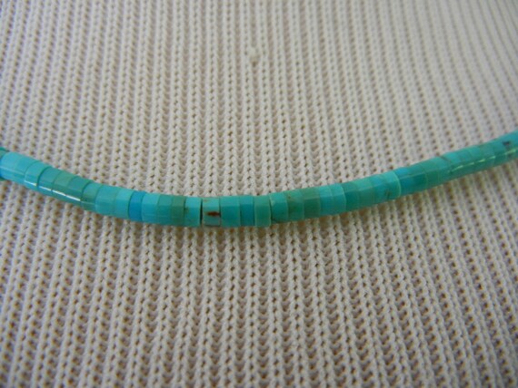 Vintage Turquoise Heishi Worm or Snake Necklace, … - image 3