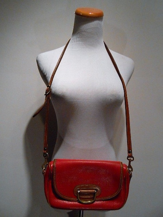 Dooney Bourke Red Vintage Satchel Handbag “All Weather Leather”Made In USA