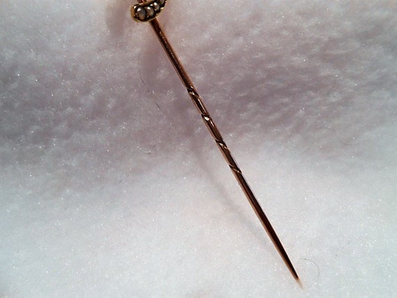 Antique Victorian to Edwardian Stick Pin, 15K 15c… - image 3