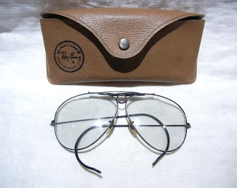 Vintage Ray Ban Photochromatic Gray Aviator Shooting Sunglasses, c. 1970's