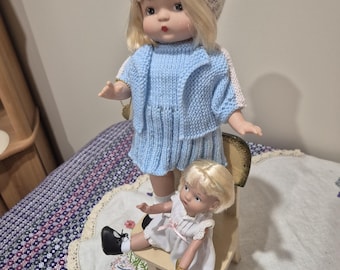 Two EffanBee Dolls: Patricia & Patricia-Rose, Handmade Knitted Frocks and original clothes