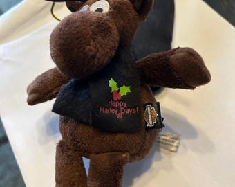 Harley-Davidson Christmas Plush Moose Ornament – 7" – Circa 2010**