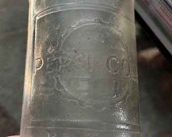 Vintage Pepsi-Cola Glass Bottle – 1960s Embossed 16 fl. oz. – Clear Antique Soda Bottle