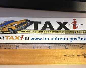 Original IRS TAXi  bookmark, a rare find from the 1999-2000 IRS campaign.