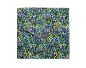 Iris Bandana - Monet inspired all over print bandana - this blooms with beautiful colors - gift mom garden