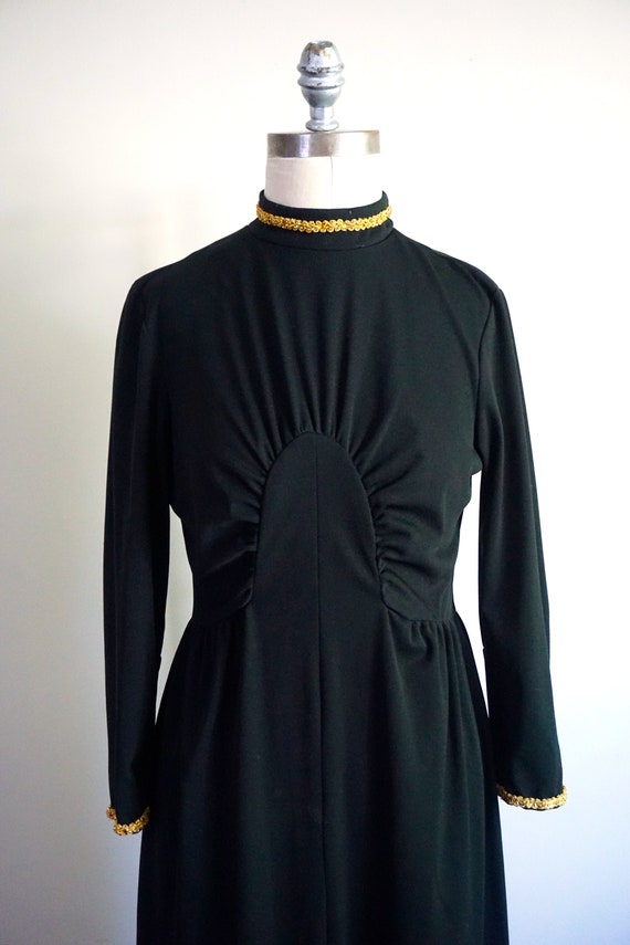 1970s Black Middy Dress